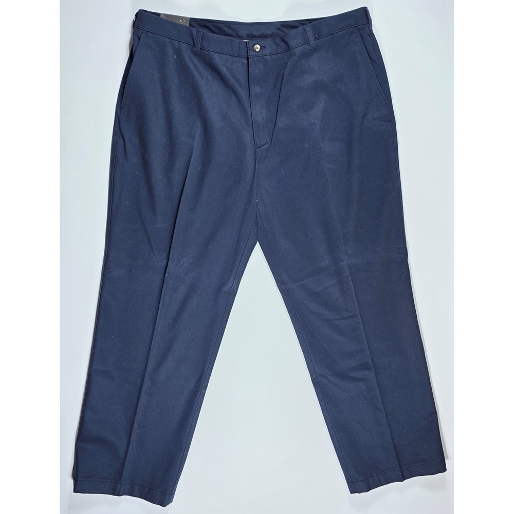 Van Heusen Men's 42x29 Navy StainShield Wrinkle Free Flat Front Chino Pants NWT